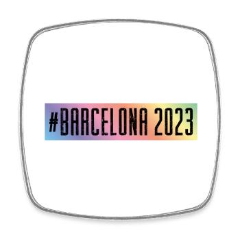 Barcelona 2023 - Viereckiger Kühlschrankmagnet - Weiß - Vorne