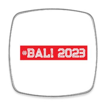 Bali 2023 - Viereckiger Kühlschrankmagnet - Weiß - Vorne