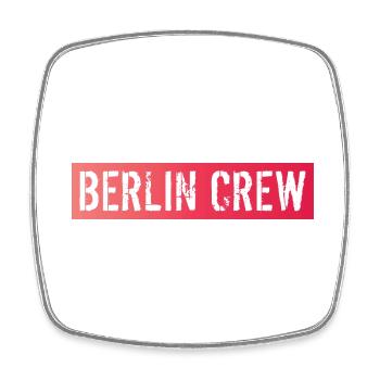 Berlin Crew - Viereckiger Kühlschrankmagnet - Weiß - Vorne