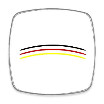 Germany flag line - Square fridge magnet - white - Front