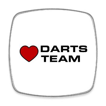 Darts Team Herz - Viereckiger Kühlschrankmagnet - Weiß - Vorne