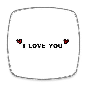 ICH LIEBE DICH. VALENTINSTAG. ICH LIEBE DICH. ICH LIEBE DICH. - Viereckiger Kühlschrankmagnet - Weiß - Vorne