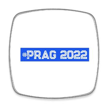 Prag 2022 - Viereckiger Kühlschrankmagnet - Weiß - Vorne