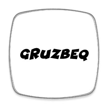 GRUZBEQ - Magnet carré - blanc - Devant