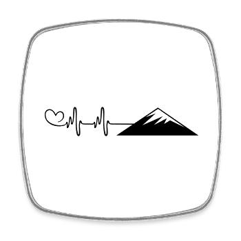 Mountains Heartbeat Mountains - Square fridge magnet - white - Front