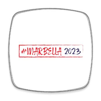 Marbella 2023 - Viereckiger Kühlschrankmagnet - Weiß - Vorne