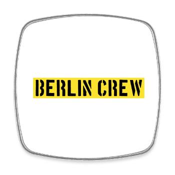 Berlin Crew - Viereckiger Kühlschrankmagnet - Weiß - Vorne