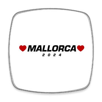 Majorque 2024 Coeur - Magnet carré - blanc - Devant