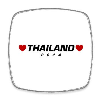 Thailand 2024 Heart - Square fridge magnet - white - Front