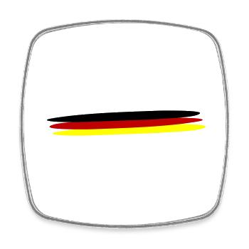 Deutschland Flagge - Viereckiger Kühlschrankmagnet - Weiß - Vorne
