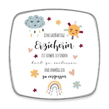 Eine großartige Erzieherin - Kindergarten Geschenk - Viereckiger Kühlschrankmagnet - Weiß - Vorne