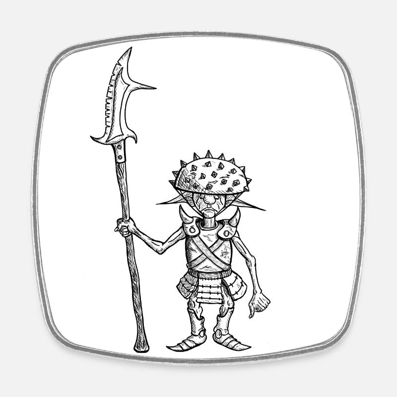 Depressed Goblin Guard - Square fridge magnet - white