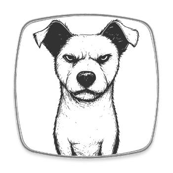 Wilder Hund - Viereckiger Kühlschrankmagnet - Weiß - Vorne