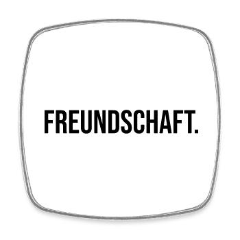 Freundschaft Wort Schwarz weiß Geschenk Idee - Viereckiger Kühlschrankmagnet - Weiß - Vorne