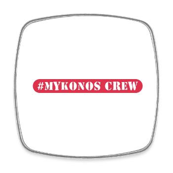Mykonos Crew - Viereckiger Kühlschrankmagnet - Weiß - Vorne