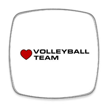Volleyball Team Heart - Square fridge magnet - white - Front