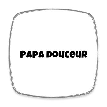 Papa douceur - Magnet carré - blanc - Devant