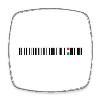 Italia - Viereckiger Kühlschrankmagnet - Weiß - Vorne