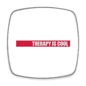 therapy is cool Quote - Square fridge magnet - white - Front