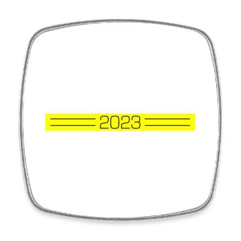 2023 Strich - Viereckiger Kühlschrankmagnet - Weiß - Vorne