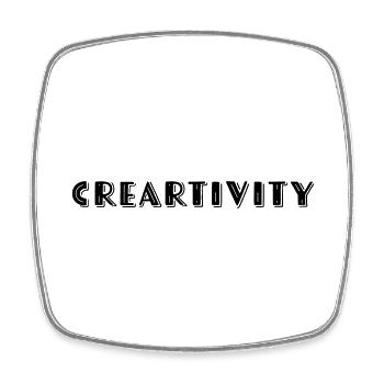 creartivity schwarz - Viereckiger Kühlschrankmagnet - Weiß - Vorne
