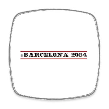Barcelona 2024 - Viereckiger Kühlschrankmagnet - Weiß - Vorne