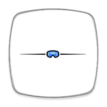 Skibrille Symbol Linie - Viereckiger Kühlschrankmagnet - Weiß - Vorne
