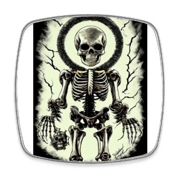 Angelic skeleton - Square fridge magnet - white - Front