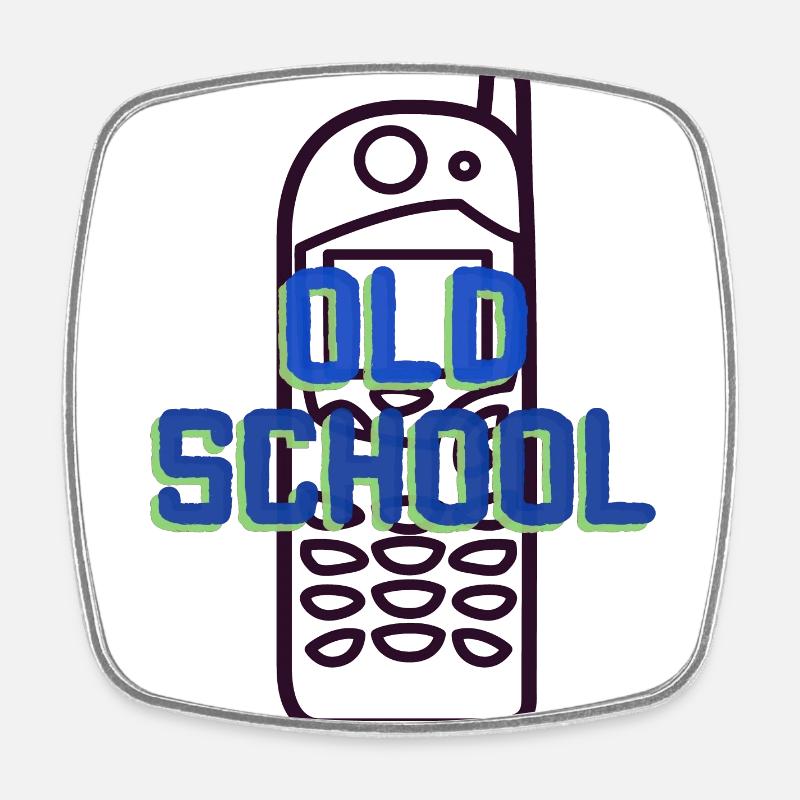 OLD SCHOOL - Square fridge magnet - white