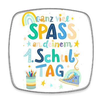 Erster Schultag - Viereckiger Kühlschrankmagnet - Weiß - Vorne