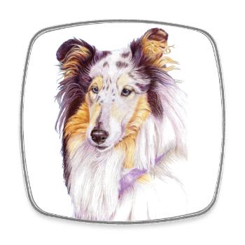 Collie Bluemerle - Viereckiger Kühlschrankmagnet - Weiß - Vorne