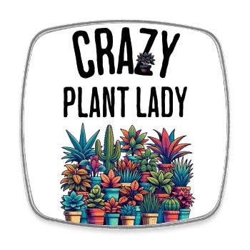 Plante Folle Femme Drôle Dicton Plante D’intérieur - Magnet carré - blanc - Devant