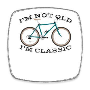 Funny Gift Antique Mountain Bike Enthusiast - Square fridge magnet - white - Front