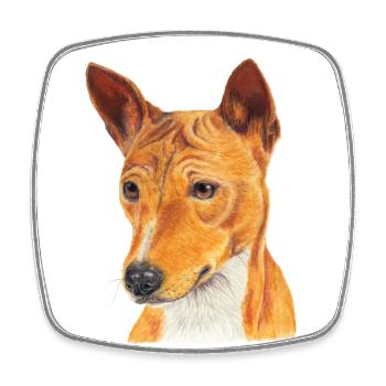 Basenji - Square fridge magnet - white - Front