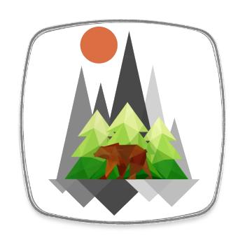 Bär in der Wildnis - Viereckiger Kühlschrankmagnet - Weiß - Vorne