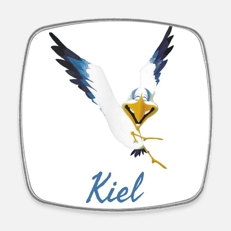 Mouette rieuse de Kiel - Magnet carré - blanc