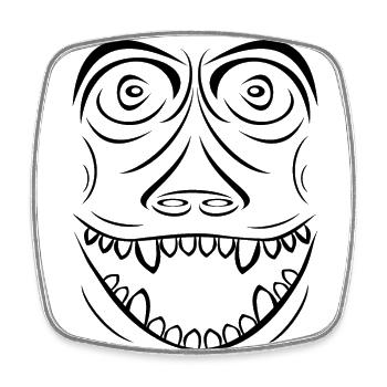 Funny Monkey Voodoo Style black - Square fridge magnet - white - Front