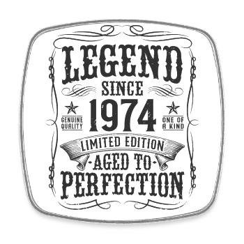Legend 1974 Vintage Cadeau d’anniversaire - Magnet carré - blanc - Devant