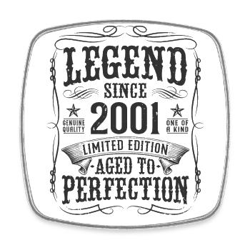 Legende 2001 Jahrgang Geburtstag Geschenk - Viereckiger Kühlschrankmagnet - Weiß - Vorne