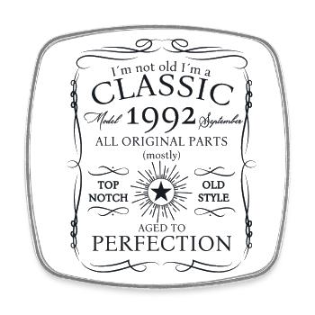 Né en 1992 Cadeau d’anniversaire Hommes Septembre - Magnet carré - blanc - Devant
