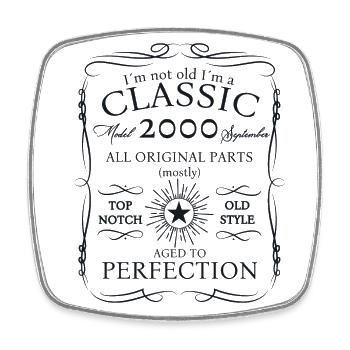 Born in 2000 Birthday Gift Men September - Square fridge magnet - white - Front