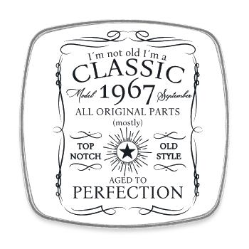 Born in 1967 Birthday Gift Men September - Square fridge magnet - white - Front