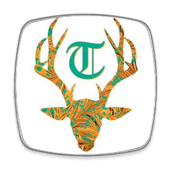 hirsch e 95 t - Square fridge magnet - white - Front
