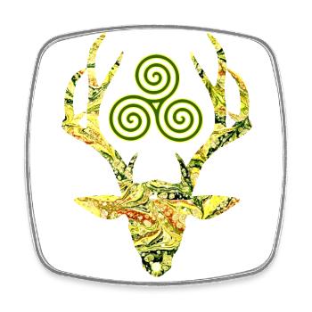 hirschkopf with triskele e 277 - Square fridge magnet - white - Front