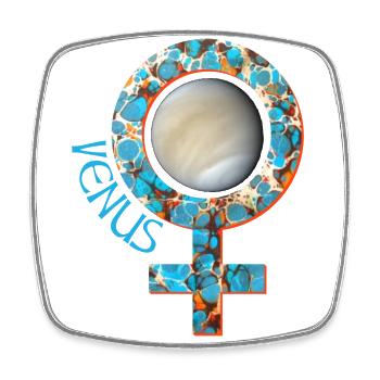 venus e 276 - Viereckiger Kühlschrankmagnet - Weiß - Vorne