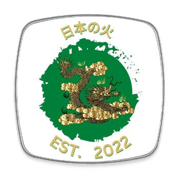 日本の火 - Square fridge magnet - white - Front