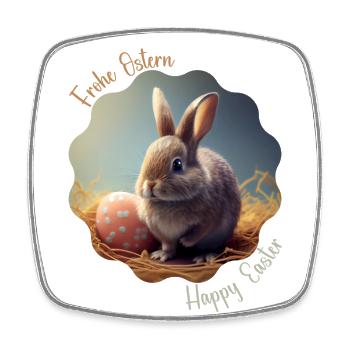 Frohe Ostern | Osterhäschen | Osterhase - Viereckiger Kühlschrankmagnet - Weiß - Vorne
