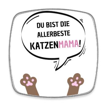 Du bist die beste Katzenmama braun - Viereckiger Kühlschrankmagnet - Weiß - Vorne