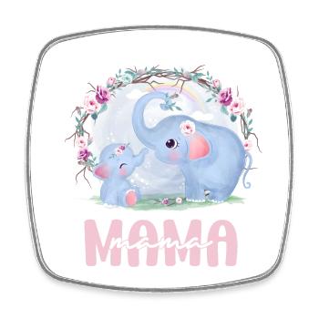 Elephant Mom Maman Mother Mother’s Day Idée cadeau - Magnet carré - blanc - Devant