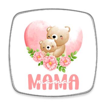 Bear Mom Mom Mother Mother's Day Gift Idea - Magnet carré - blanc - Devant